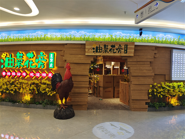 油菜花旁老柴房铜仁店门头展示